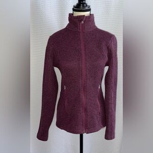 Women’s SPYDER heather plum fleece‎ lined full zip knit Jacket size small
